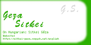 geza sitkei business card